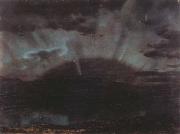 Frederic E.Church Aurora Borealis,Mt.Desert Island,from Bar Harbor,Maine oil painting